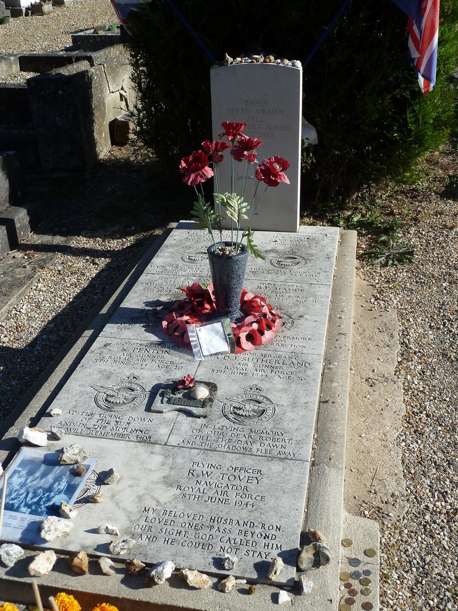 Alt="Photo of the WW2 airmen graves in Giverny church Monet village France French travel guide books on Kindle Unlimited"