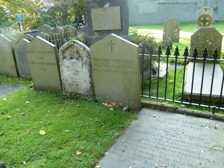 Alt="Photo of Wordsworth family graves in Grasmere Cumbria"
