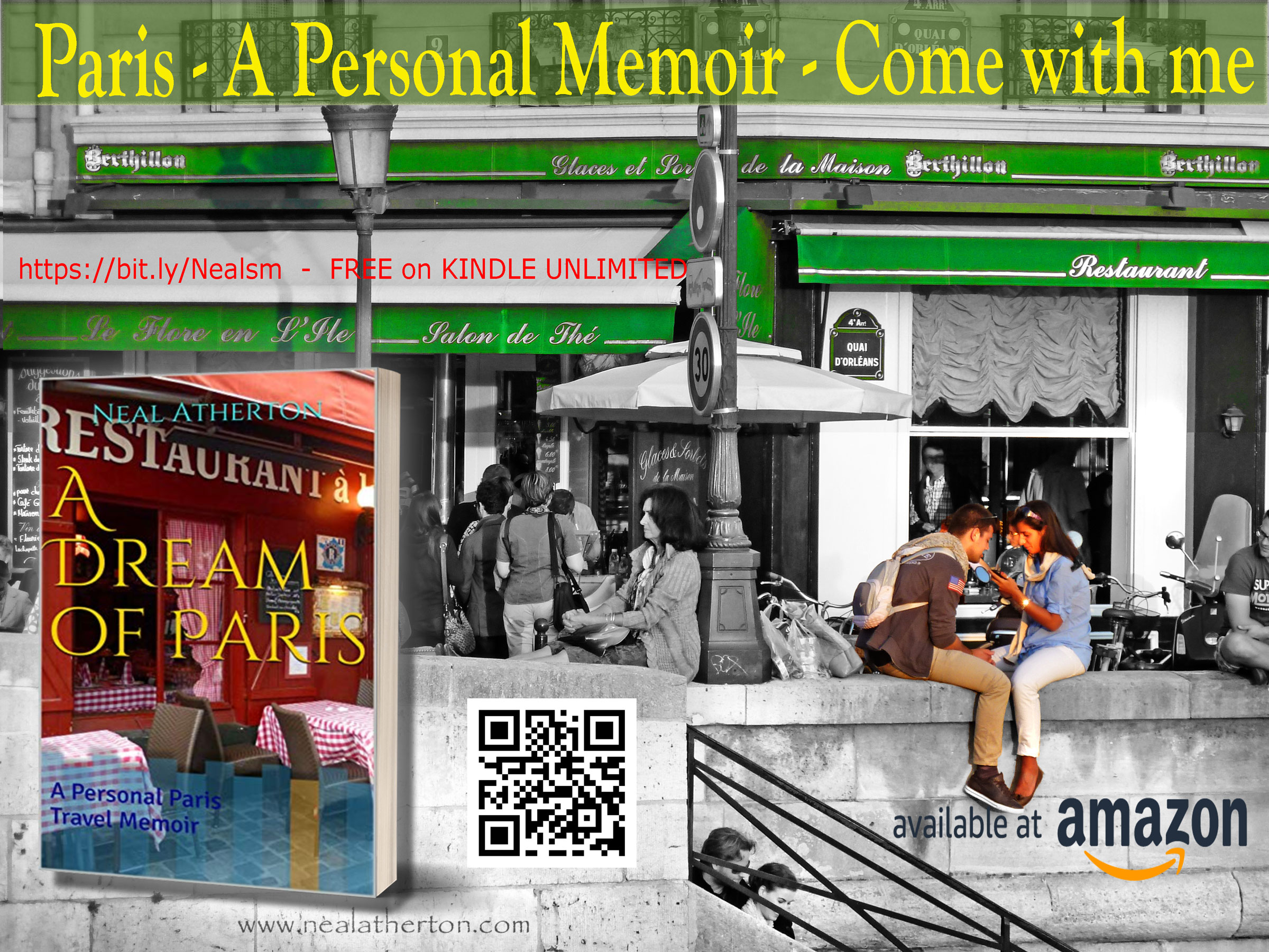 Alt="Photo of Ile Saint Louis Paris for French travel guide book A Dream of Paris non-fiction on Kindle Unlimited"