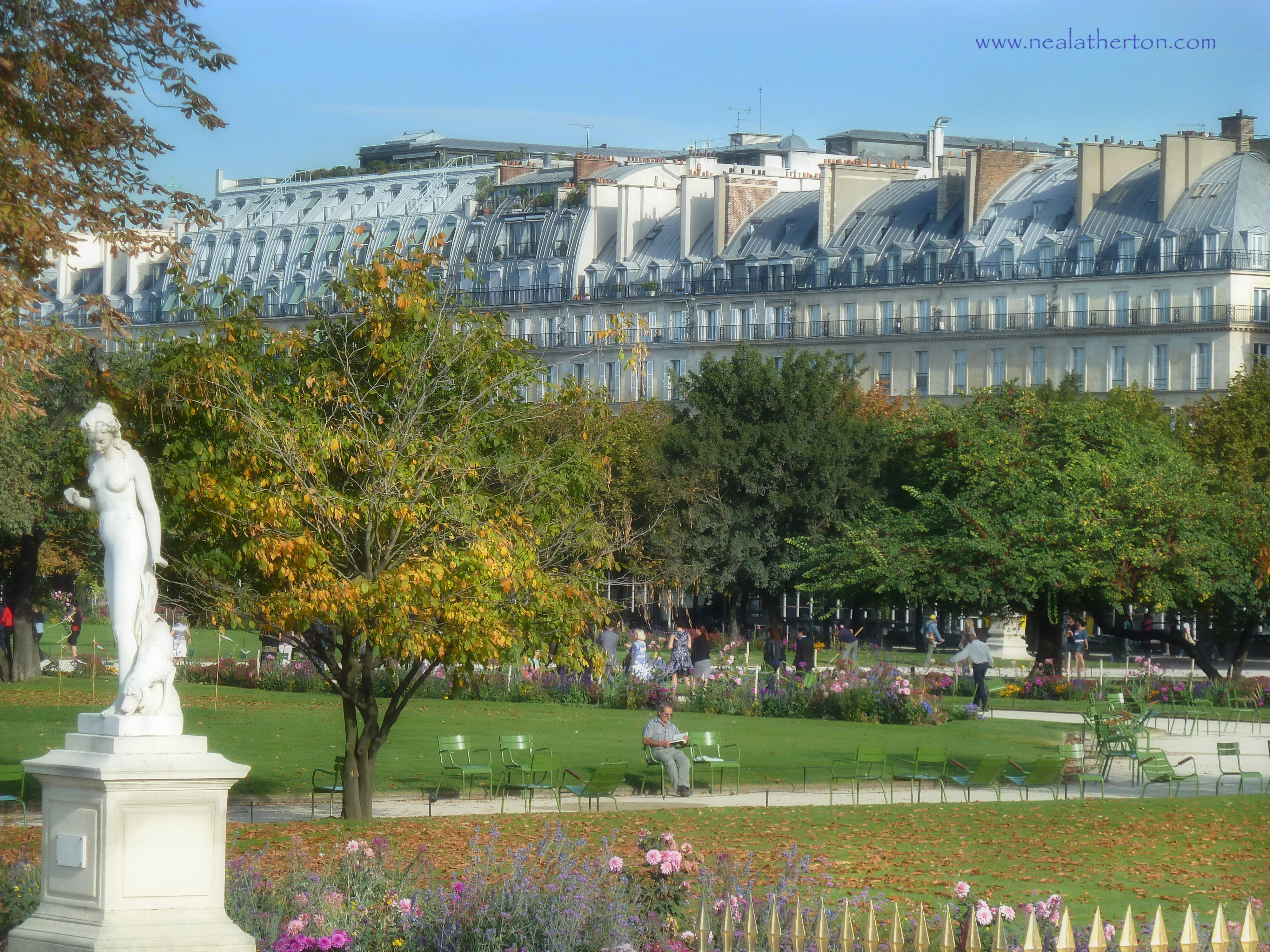 Alt="Paris street of Rue de Rivoli seen from the Jardin des Tuileries"