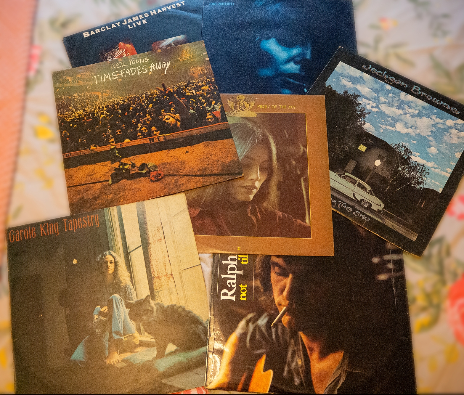 Alt='My LP vinyl collection, Carole King, Jackson Browne. Neil Young' Joni Mitchell, Emmylou Harris, Paul Simon"