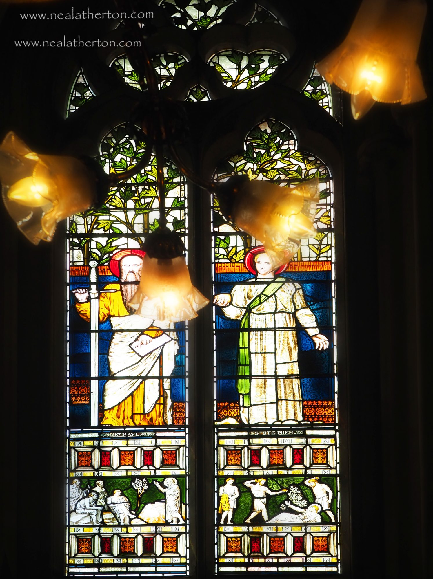 Alt="Chapel stained glass at TYntesfield House"