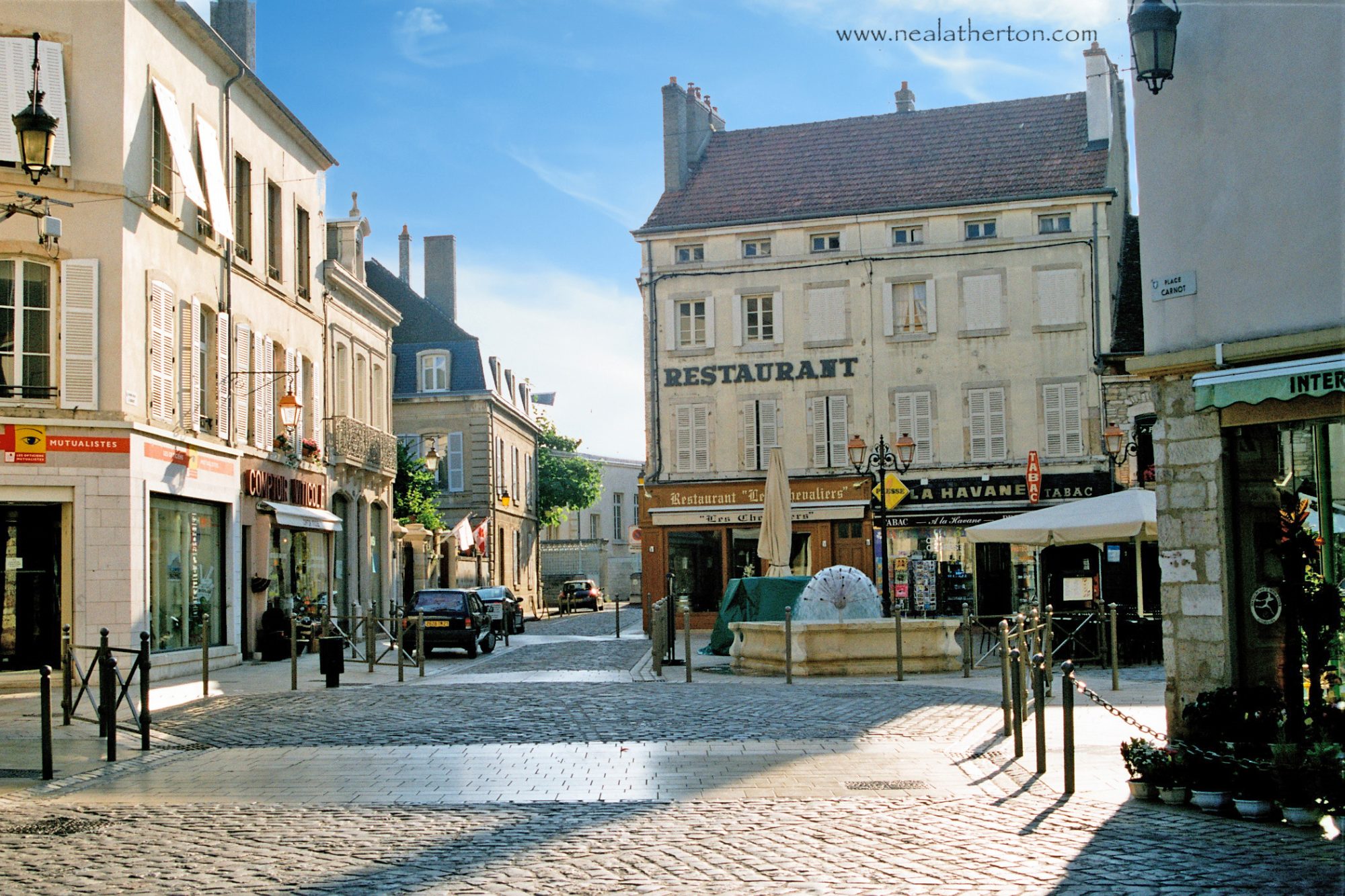 Place Carnot in Beaune Burgundy France on an early morning