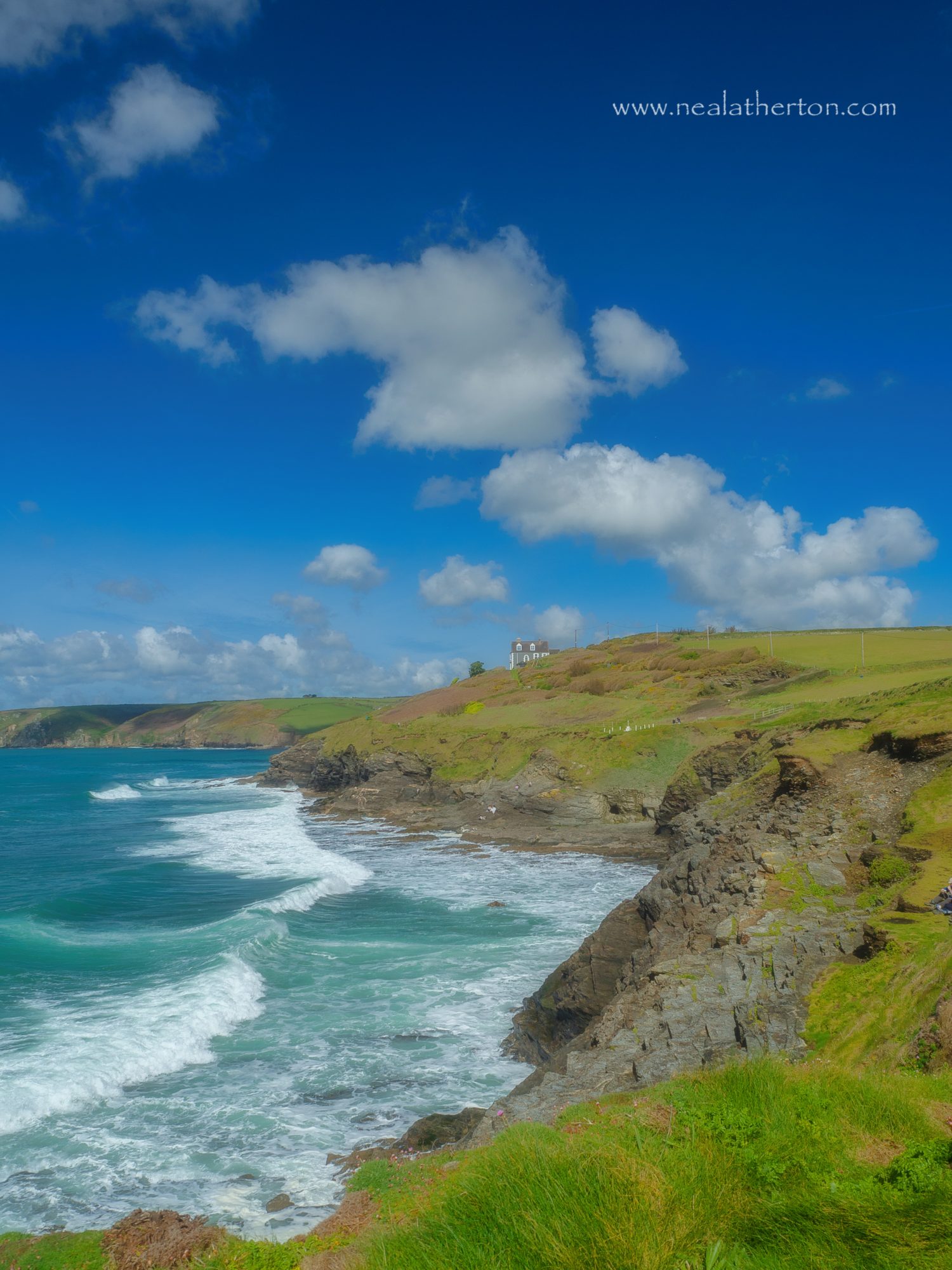 Beautiful spring day on the South West Coast path above Porthleven